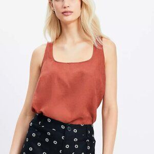Loft Linen Blend Easy Tank Top Intense Copper